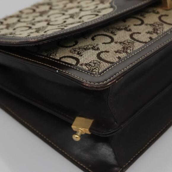 CELINE C Macadam Canvas Shoulder Bag Beige Brown - Picture 8 of 13